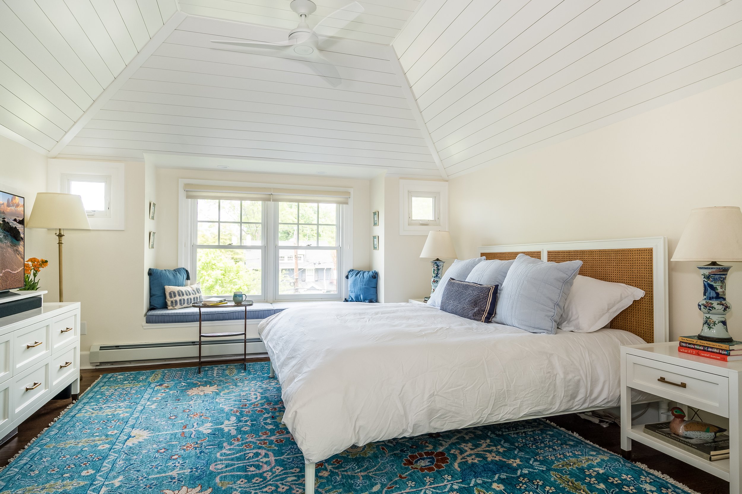 Attic remodel Summit NJ - vaulted ceiling bedroom conversion